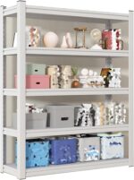 Garage Shelves 5-Tier Metal Shelving Unit, 160cm/183cm High Adjustable Garage Shelves, Industrial Utility Shelf Rack For Garage Warehouse Basement, Boltless Assembly(40x30x183cm)