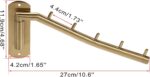 Sumnacon Stainless Steel Clothes Hanger Rack-Wall Mount Garment Hook with Swing Arm, Sturdy Coat Robe Storage Organizer for Laundry Room Bedrooms Clothing Drying Rack with 5 Hooks, Gold - Image 3