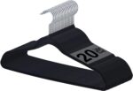 SKY-TOUCH Velvet Hangers 20 Pack - Non-Slip Premium Hangers for Clothes, Felt heavy Duty Coat Hangers with 360° Swivel Hooks for Suits, Jackets, Trousers, Jeans,Black