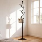 Tree-shaped coat rack stand,Metal coat tree with 8 Hooks and sturdy cast iron base,Heavy Duty coat rack freestanding coat hanger stand for Clothes Hats Scarfs Purses (black) - Image 2