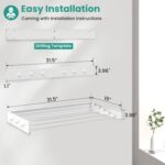 Wall Mounted Drying Rack with 6 Knobs, Space-Saving Foldable Laundry Rack, 31.5 Inch Collapsible Clothes Dryer with 5 Extendable Rods, Ideal for Indoor Clothing and Towel Drying - Image 5
