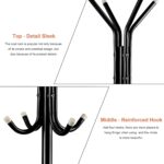 MARKQ Clothes Hanging Stand with 12 hooks Coat Rack for Hat Handbag Scarf Abaya Hijabs Jacket Umbrella Entryway Bedroom Hallway Dormitory Office Cloth Stand Rack, Black - Image 3