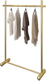Beauenty Golden Garment Racks, Strong Clothes Hanger Stand Cloth Rack For Hanging Clothes Rail Hanger Rack Hanger Stand Home Entryway Boutique (Long-120CM)