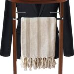 Wood Suit Rack Suit Stand for Man and Women Clothes Valet Suit with Drawer Valet Stands Men Valet Brown Suit Valet for Entryway Office Living Room