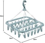 Foldable Laundry Hanger Drying Racks with 32 Clips,Baby Clothes Drying Rack,Laundry Clothes Hangers for Drying Socks,Towels,Bras,Diapers,Baby Clothes (1, Blue) - Image 10
