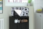 Stylista Microwave Oven Cover for Samsung 28 L Convection MC28H5025VK Petals Pattern Grey - Image 2