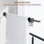 OUUTMEE Wall Mounted Retractable Clothes Drying Rack, 30kg Capacity, Wall Mounted Space Saving Aluminum Folding Laundry Hanger Rack for Laundry, Balcony, with Folding Arms & 6 Hooks (2 Fold) - Image 3