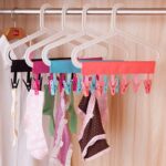 TamBee Portable Hanger Clips Travel Clothesline Travel Hangers Towel Drying Rack Clothing Hanger Folding Portable Sock Dock Swimsuit Drying Rack Hanger with 6 Clips Pack of 3 (Black) - Image 9