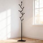Tree-shaped coat rack stand,Metal coat tree with 8 Hooks and sturdy cast iron base,Heavy Duty coat rack freestanding coat hanger stand for Clothes Hats Scarfs Purses (black) - Image 4