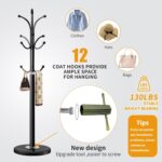 Jorunb Coat Hanger Stand Bedroom Clothes Hanger Stand Metal Coat Rack Stand Free Standing Hall Tree for Hanging Scarf, Bag, Jacket, Home Entry-way Hat Hanger Organizer (small, black) - Image 7
