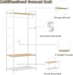 Heavy Duty Clothes Rack for Hanging Clothes, Garment Rack, منشر غسيل, Cloth Hanger Stand, Adjustable Shelf, Ample Storage, Freestanding Coat Rack for Bedroom, Laundry, White, 80 x 45 x 180cm - Image 6