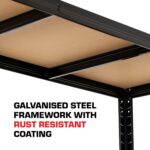 Rhino Racking Heavy-Duty Garage Shelving unit – 5-Tier Steel Storage Shelves, Boltless Shelves, Industrial Shelving, Black, 200kg Per-Tier, 150x75x30cm - Image 4