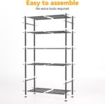 BolDuck 5 Tier Shelf Organizer Rack, Metal Shelving Unit with Adjustable Leveling Feet, Space-Saving Storage Shelves for Garage Closet Laundry Bathroom Kitchen Pantry, 33.07”Wx12.6”Dx72.04”H,Black - Image 5
