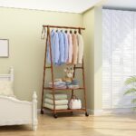 Fitto Coat Rack Multi-Function, Removable for Bedroom, Hanging Clothes, with Wheels, Floor Standing Triangle Hanger, Coat Rack Stand, Color: LYJ3 2 - Image 4