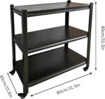 Heavy-Duty 3/5-Tier Metal Shelving Unit Boltless Design & Adjustable Shelves Industrial Storage Rack for Kitchen Pantry Office (Size: 80x40x80cm) - Image 2