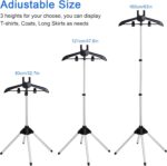 Adjustable T Shirt Display Stand, 32-63 inch T Shirt Display for Adult, Portable Hanging Clothes Display, Hanger Rack for Retail, Boutique, Vendors, Trade Shows, Store, Events(Black) - Image 2
