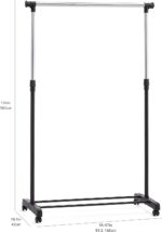 Amazon Basics Clothes Rail with Wheels, Chrome, 91.5-145cm x 42cm x 134-161cm - Image 6