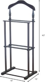 Proman Products with Wooden Hanger, Trouser Bar & Tie Bar, Walnut Twin Valet - Image 6