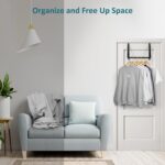 Over The Door Clothes Hanger, Foldable Over The Door Hanger, Over The Door Drying Rack for Coat, Space Saving Small Clothes Rack Door Hangers for Clothing, Black - Image 7