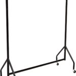 Amazon Basics Heavy Duty Clothes Rail Garment Rail, 1.21 x 1.52 m, Black