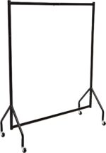 Amazon Basics Heavy Duty Clothes Rail Garment Rail, 1.21 x 1.52 m, Black