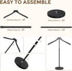 Mannequin Torso, Adjustable Shirt Display Stand Height 20 to 34 Inches, Cap and Gown Display Stand Stable Clothing Garment Dress Form, Coat Jacket Hanger Easy to Install, Black - Image 8