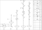 SKY-TOUCH Free Standing Hall Coat Tree with 7 Hooks, Stand Tree Rack with Marble Round Base, Entryway Coat Stand for Purses, Clothes, Scarves, for Hallway, Bedroom, Living Room, Golden-170*30*30cm - Image 8
