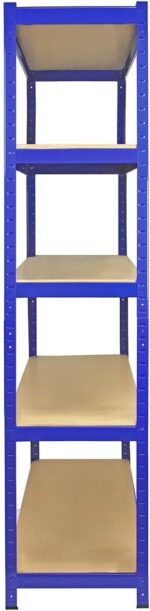 Monster Racking T- Rax Garage Shelving Unit Extra Wide - 5 Tier Heavy Duty Rack for Storage Steel Utility Shelves | Metal & MDF Boltless Assembly System | 180cm x 120cm x 45cm | 1400KG Capacity - Image 4