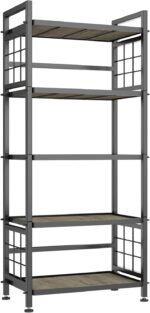 GIOTORENT 5-Tier Kitchen Storage with Wooden Boards, Heavy Duty Storage Shelves & Bookshelf, Adjustable Metal Shelving Unit for Garage Kitchen Bathroom Laundry Organizer, 750LB Capacity, Black - Image 8