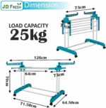 JD FRESH Stainless Steel 2 Tier Big Clothes Drying Stand/Foldable Laundry Rack/Cloth Dryer/Hanger for Clothing/Outdoor/Indoor/Balcony Space Saver for Home (Blue) - Image 2