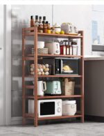 5-Tier Shelving Wooden Storage Rack Adjustable Shelves, Standing Storage Shelf Units for Entryway, Kitchen, Living Room, Bathroom,19.7" D x 9.2" W x 55.5" H - Image 8