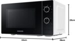 Samsung Solo Microwave Oven with Full Glass Door, 20L, White, Dual Dial, MS20A3010AH/SG, 1 Year Warranty (UAE version) - Image 8