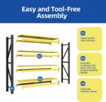 79"W Garage Shelving Heavy Duty - 4400Lbs Garage Storage 4-Tier, Adjustable Metal Shelving Units And Storage,Industrial Shelving Utility Shelf For Commercial Shop Tool Gym 79"H X 79"W X 20"D - Image 5