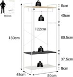 Heavy Duty Clothes Rack for Hanging Clothes, Garment Rack, منشر غسيل, Cloth Hanger Stand, Adjustable Shelf, Ample Storage, Freestanding Coat Rack for Bedroom, Laundry, White, 80 x 45 x 180cm - Image 3