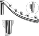 Wall Mounted Folding Clothes Hanger Rack, Foldable Clothing Hanger Stainless Steel, Clothes Hooks with Swing Arm Holder Space Saving Clothing Hanging Garment Racks Closet Storage Organizer Drying Rack - Image 2