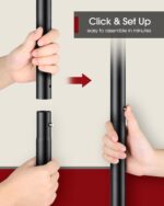 Sakugi Clothes Rack with Wheel & Storage Mesh Shelf, Garment Rack for Hanging Clothes, Coats, Dresses & Shoes, Easy Assembly, Black, 150 × 73 × 37.5 cm - Image 3