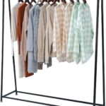 Beauenty Cloth Hanger Stand, 180 * 180CM Long Garment Rail Clothes Rail Strong Load-bearing Garment Rack Multi-Purpose Cloth Hanging Display in Boutique Entryway Closet (Black)