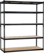 PeakPursuit Storage Shelving Unit, 5-Tier Adjustable Metal Storage Shelves, 60" L x 24" W x 72" H Heavy Duty Garage Storage Shelves for Kitchen Pantry Basement Bathroom Laundry