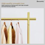 Beauenty Golden Garment Racks, Strong Clothes Hanger Stand Cloth Rack For Hanging Clothes Rail Hanger Rack Hanger Stand Home Entryway Boutique (Long-120CM) - Image 4