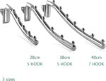 Wall Mounted Folding Clothes Hanger Rack, Foldable Clothing Hanger Stainless Steel, Clothes Hooks with Swing Arm Holder Space Saving Clothing Hanging Garment Racks Closet Storage Organizer Drying Rack - Image 6