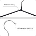 HOUSE DAY Metal Hangers Plastic Hangers 10 Pack - Black Shirt Hangers for Clothes Space Saving Clothes Hangers Rubber Coat Hangers for Adult Heavy Duty Hangers Strong Anti-Slip Hangers Wire Hangers - Image 3