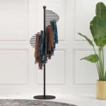Freestanding Scarf Display Rack, Metal Scarf Racks, Spiral Scarf Holder, Hijab Stand for Clothing Store Commercial Home, Space Saving Shelves (42x170cm/17x67in, Black) - Image 6