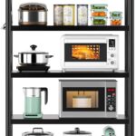 Beauenty Kitchen Storage Shelf Organizer,5 Tier Large Capacity Commercial Storage Rack, Adjustable Metal Shelves, Microwave Oven Stand for Dining,Garage,Bedroom,Living Room,Office 80 * 40 * 160cm