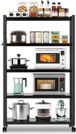 Beauenty Kitchen Storage Shelf Organizer,5 Tier Large Capacity Commercial Storage Rack, Adjustable Metal Shelves, Microwave Oven Stand for Dining,Garage,Bedroom,Living Room,Office 80 * 40 * 160cm