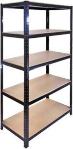 The Shopfitting Shop 5 Tier Boltless Garage Shelving Workshop Storage Racking Shelves Heavy Duty Metal 1800 x 900 x 400
