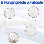 Wall Mounted Folding Clothes Drying Rack White Laundry Coat Rack Hanger Collapsible Clothing Rack Wall Mount Foldable Drying Rack - Image 8