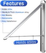 Retractable Clothes Rack, Stealth Clothes Drying Hangers, Wall Mounted Folding Clothes Hanger Drying Rack for Laundry Room Closet Storage Organization (Sliver) - Image 3
