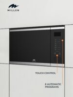 MILLEN Microwave Oven, 25L, 3Y Warranty, Black and Stainless Steel Finish, Touch Control, 900W Microwave Power, 1200W Grill Power, 8 Automatic Programs, MBW 255 IX - Image 3