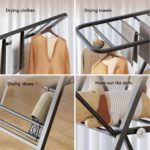 Foldable Clothes Drying Rack, 3 Tier Laundry Dry Rack Height Adjustable Clothes Hanger Stand Drying Racks, Laundry Drying Rack Stand for Sheets Towels & Clothing - Image 4