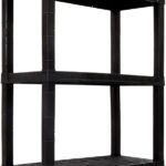 Oskar 5-Tier Shelving Unit, D 14 x W 30 x H 75 Inches, Heavy-Duty Storage Shelf, Multipurpose Organizer For Home, Kitchen, Basement, Laundry Room, Easy Assembly, Made With Recycled Materials, Black
